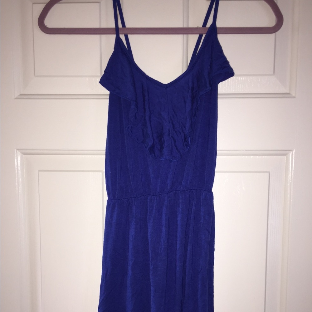 Cobalt blue tank mini flowy dress